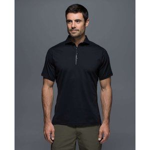 Lululemon Shirt Polo Pivot Black Short Sleeve Men